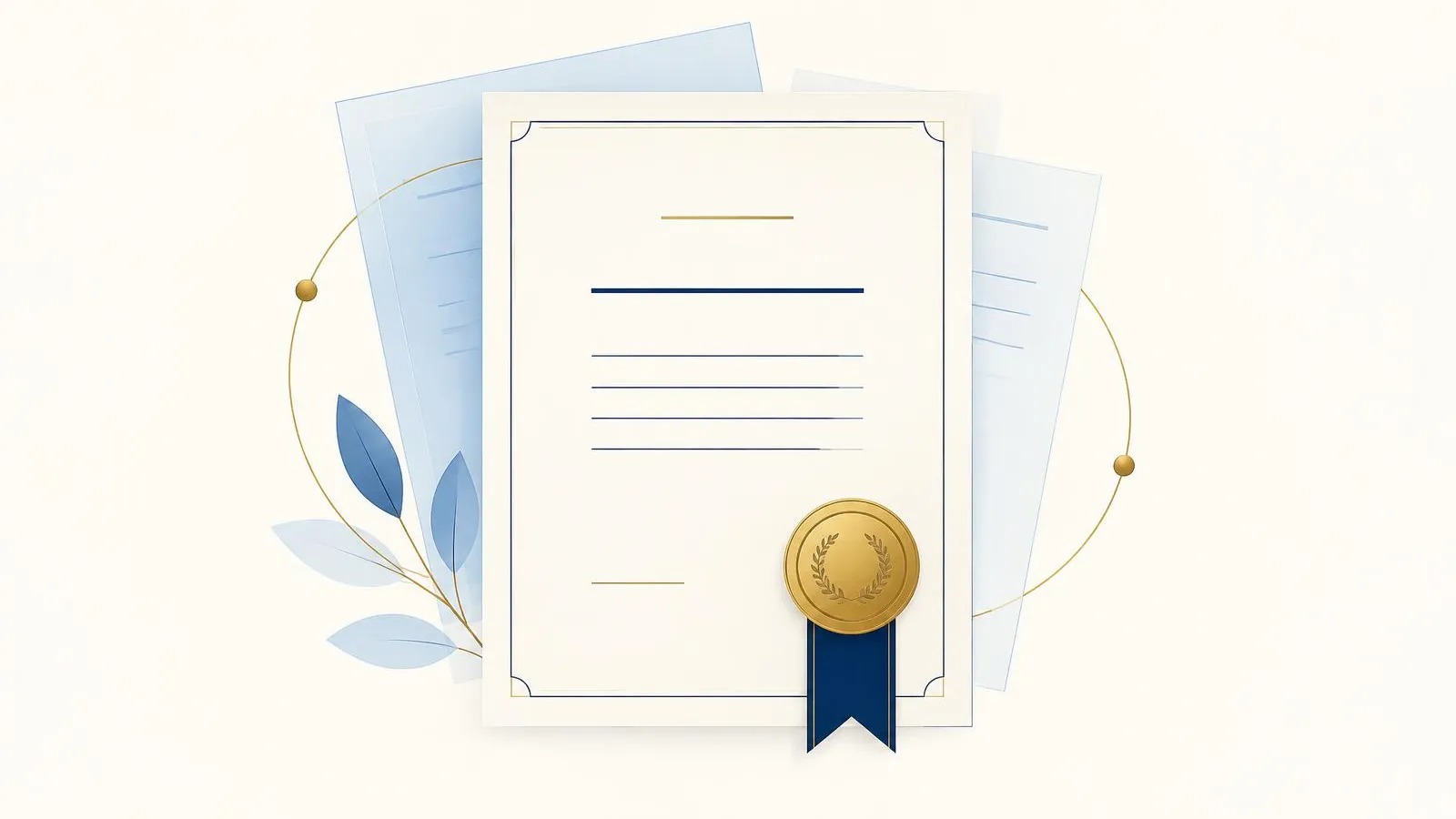 Illustration abstraite de la vérification et de la reconnaissance d’un diplôme